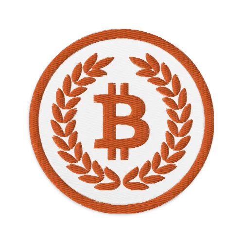 Bitcoin Laurel Leaves Embroidered Patch
