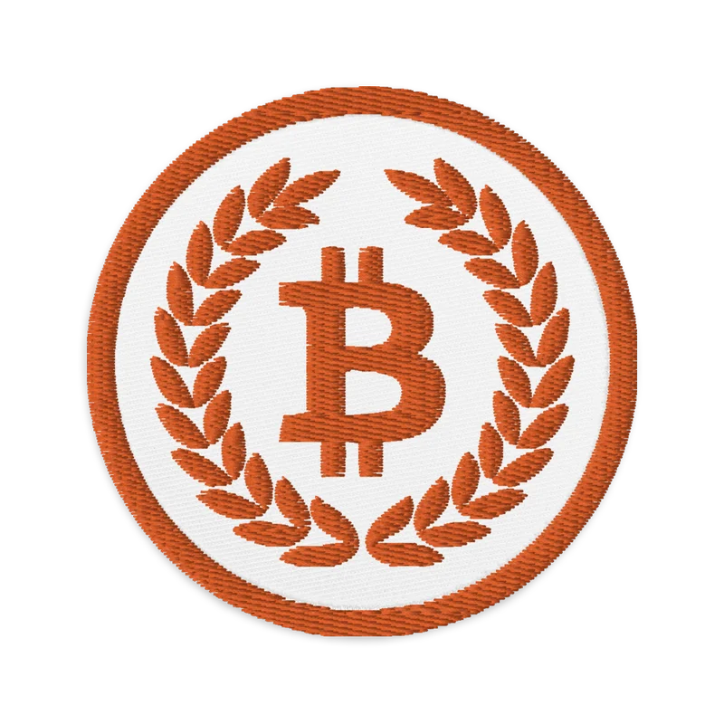 Bitcoin Laurel Leaves Embroidered Patch