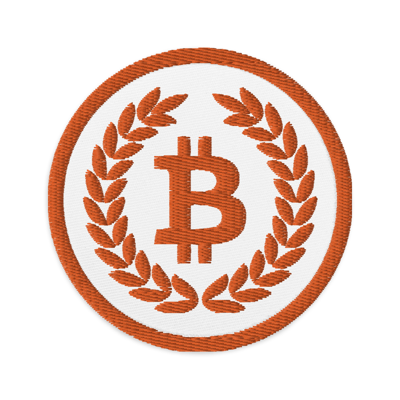 Bitcoin Laurel Leaves Embroidered Patch