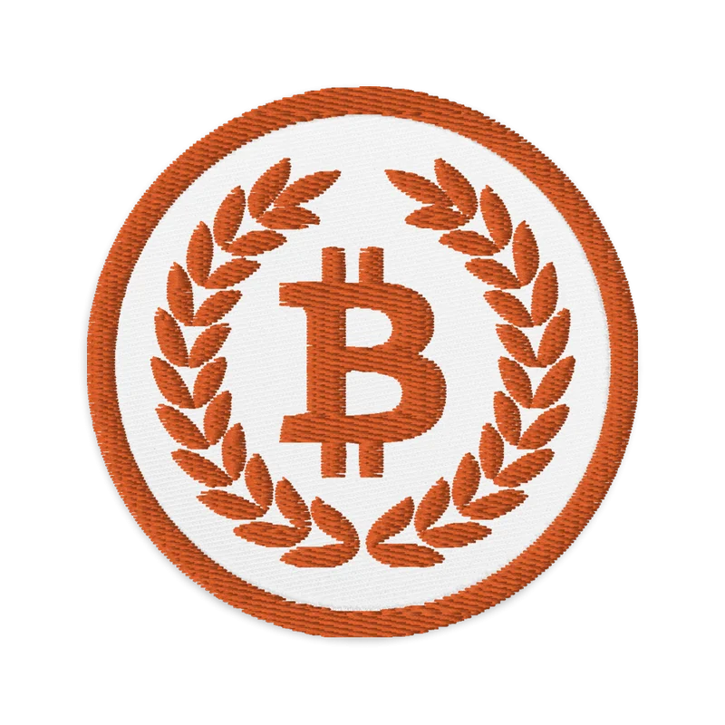 Bitcoin Laurel Leaves Embroidered Patch - Image 2