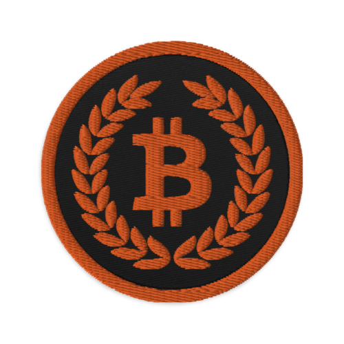 Bitcoin Laurel Leaves Embroidered Patch