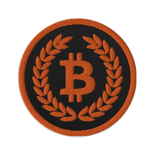 Bitcoin Laurel Leaves Embroidered Patch