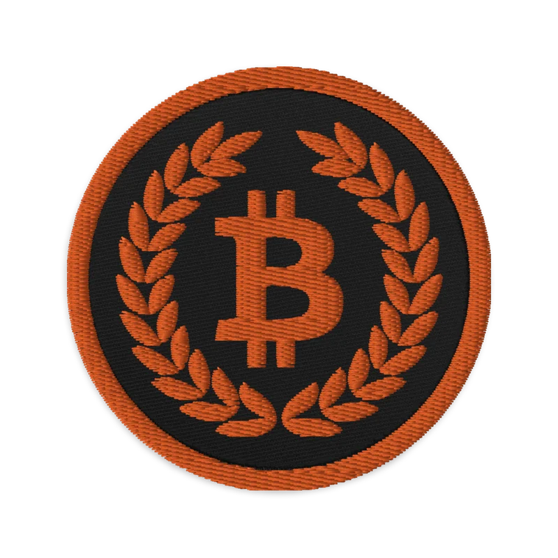 Bitcoin Laurel Leaves Embroidered Patch