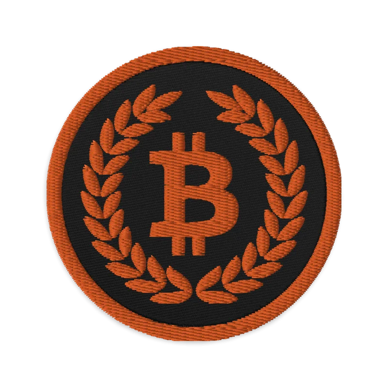 Bitcoin Laurel Leaves Embroidered Patch