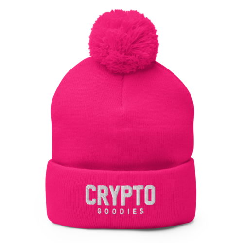 Crypto Goodies Neon Pink Pom-Pom Beanie