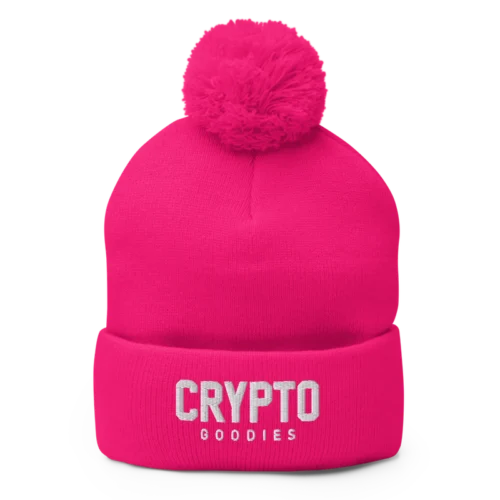 Crypto Goodies Neon Pink Pom-Pom Beanie
