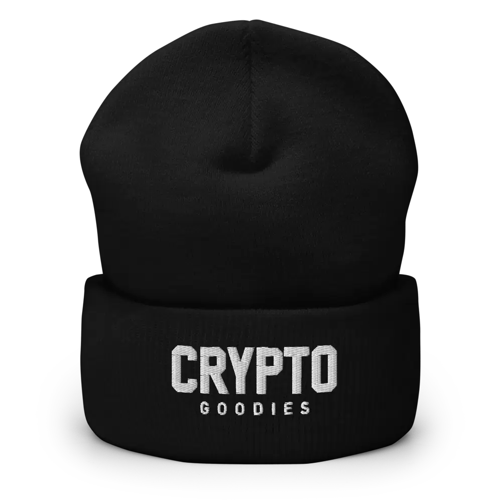 cuffed beanie black front 61f9b7cdaad0f - Crypto Goodies Cuffed Beanie