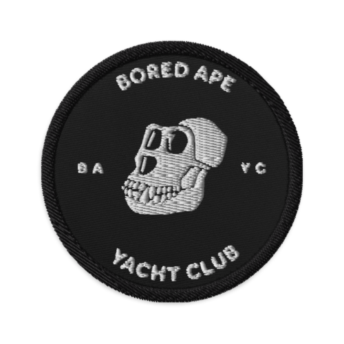 embroidered patches black front 62177a8ca9d9d - Bored Ape Yacht Club Embroidered Patch