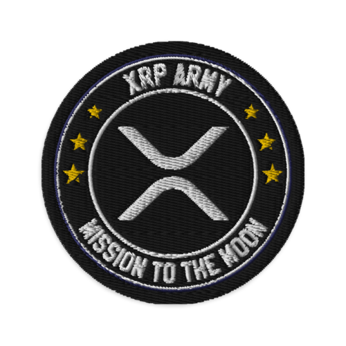 embroidered patches black front 62177d122ea1f - XRP ARMY x Mission to the Moon Embroidered Patch