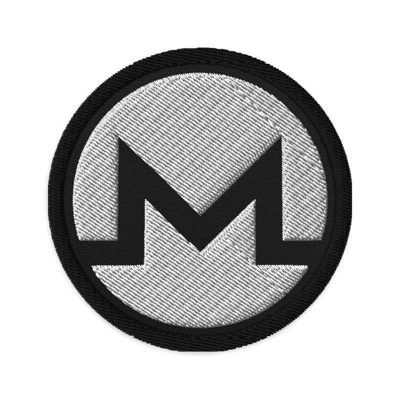embroidered patches black front 62177e995bb1a - Monero B&W Embroidered Patch