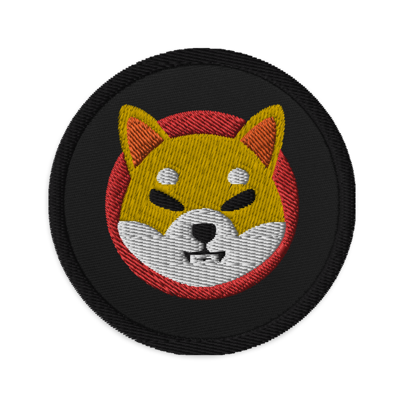 embroidered patches black front 621796130effa - Shiba Inu Embroidered Patch