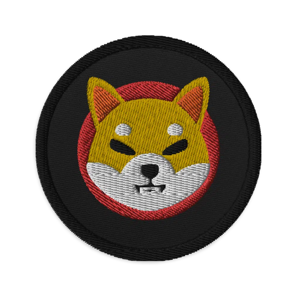 embroidered patches black front 621796130effa - Shiba Inu Embroidered Patch