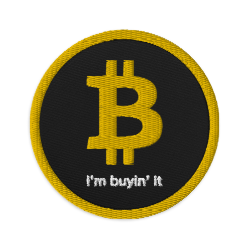 embroidered patches black front 6217a4b5e5b10 - Bitcoin - I'm Buyin' It Embroidered Patch