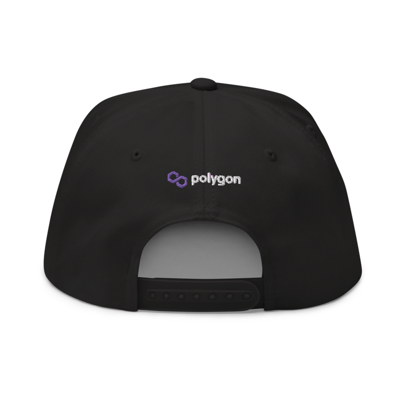 flat bill cap black back 62169f3589ce4 - Polygon (Matic) Snapback Hat