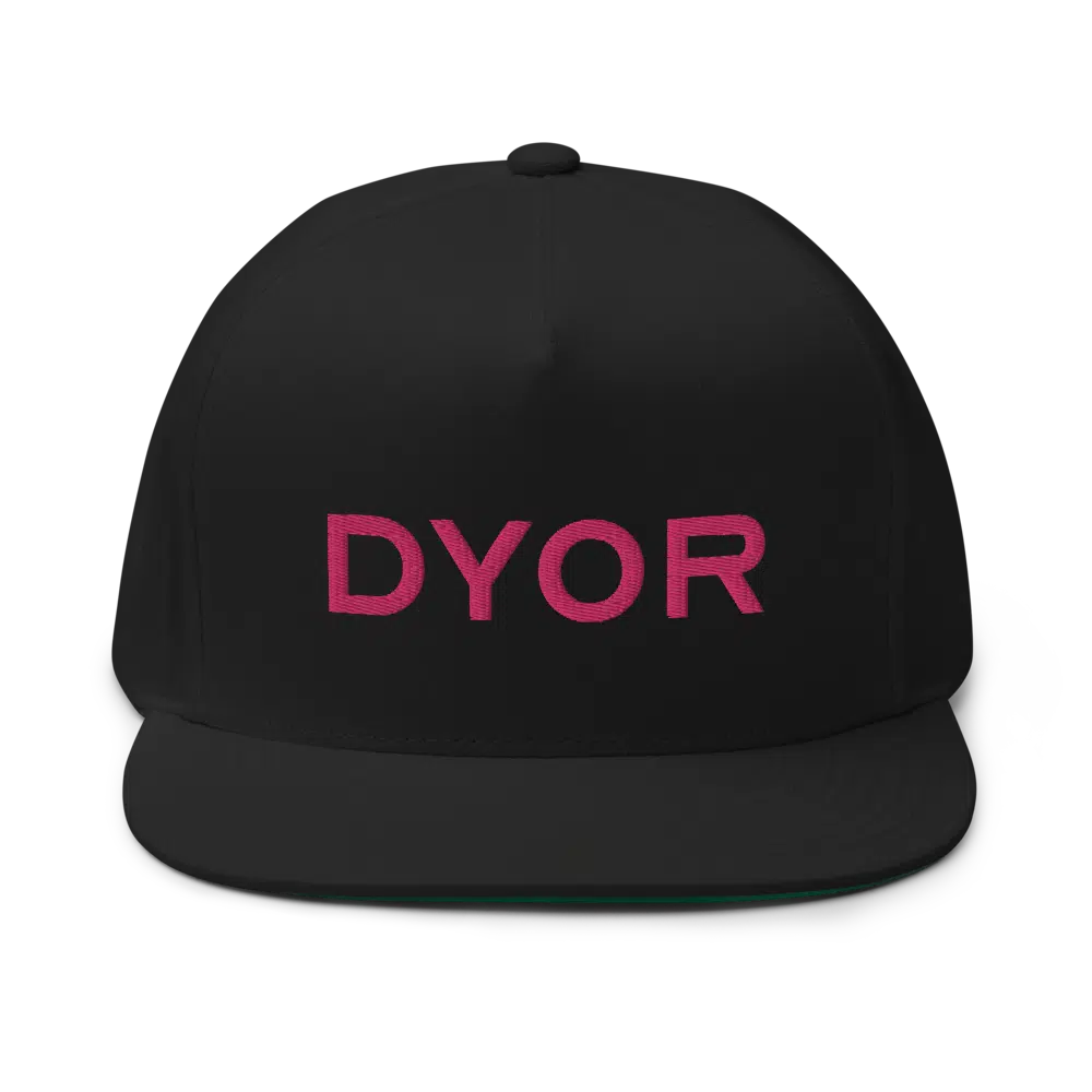 flat bill cap black front 61ffb9df81317 - DYOR Flat Bill Cap