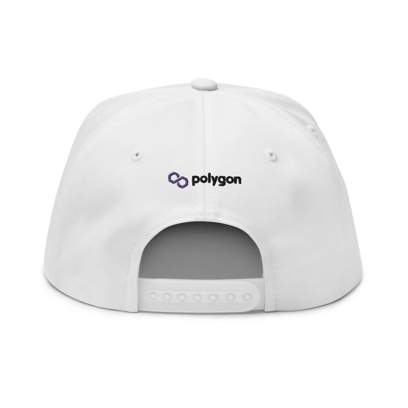flat bill cap white back 6216a4ccb05b7 - Polygon (Matic) White Snapback Hat