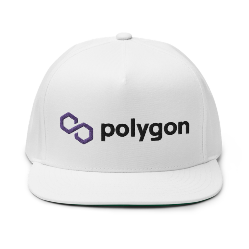 flat bill cap white front 6216a4ccb04d7 - Polygon (Matic) White Snapback Hat