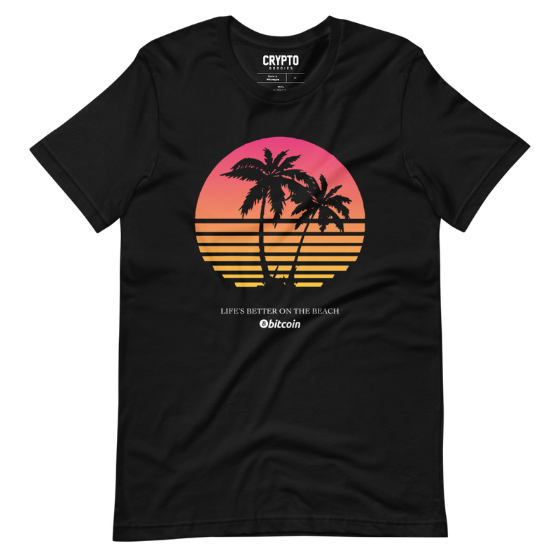 unisex staple t shirt black front 6216447791891 - Bitcoin x Life's Better on the Beach T-Shirt