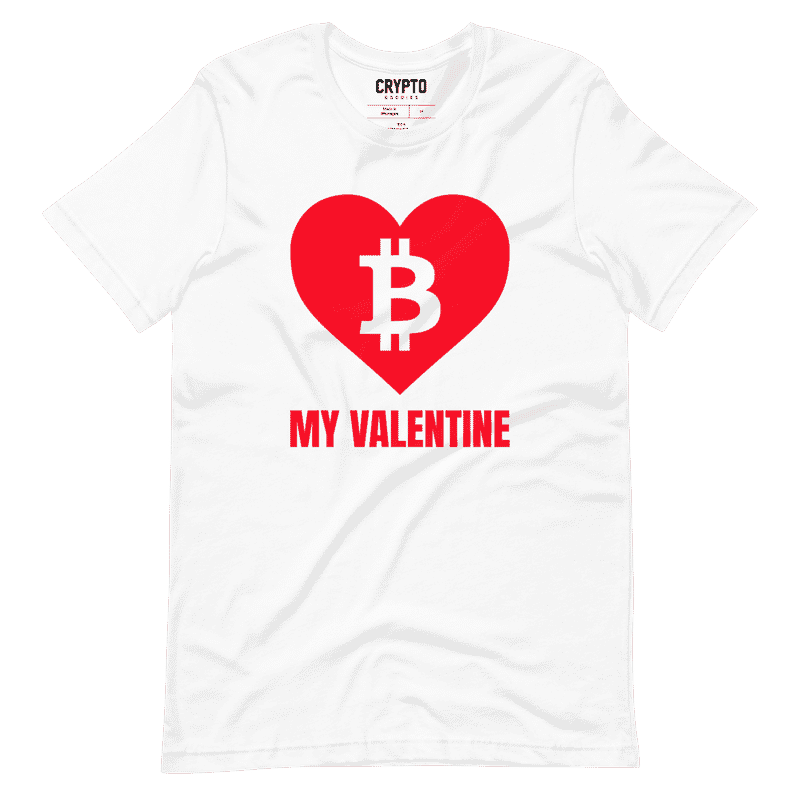 unisex staple t shirt white front 62003310c050d - Be My Valentine - Bitcoin T-Shirt