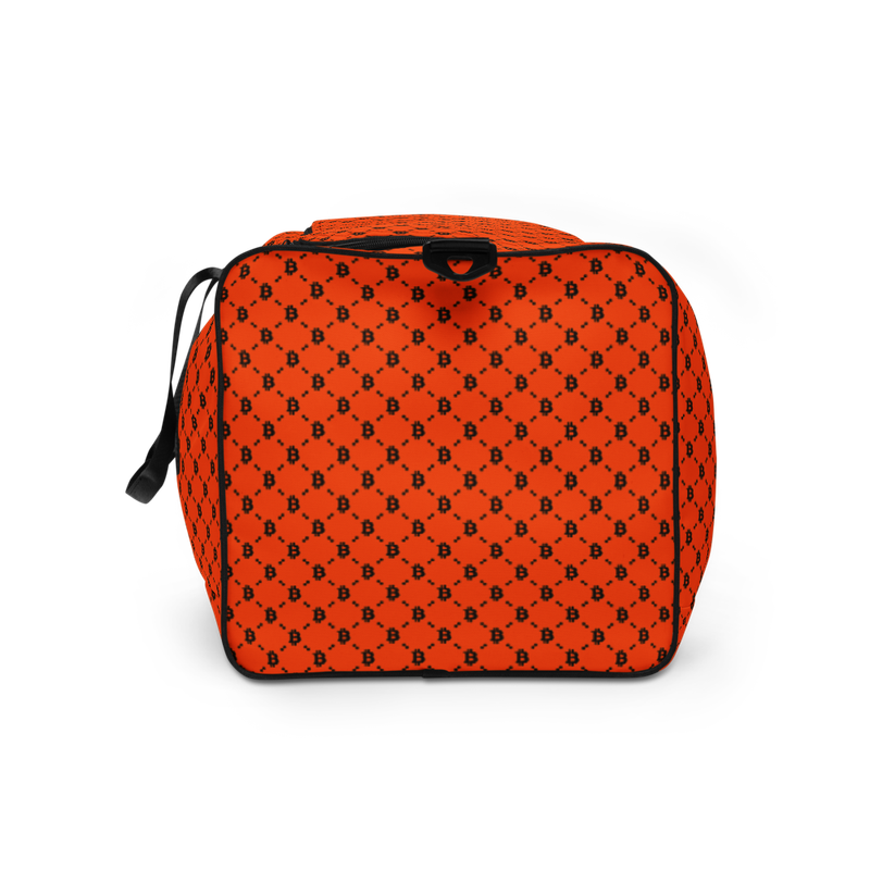 all over print duffle bag white left side 623748d61a3ae - Bitcoin Fashion Orange Duffle Bag