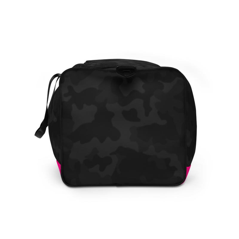 all over print duffle bag white left side 6237758d13f1f - Crypto Goodies (Limited Edition) Black Camouflage Duffle Bag
