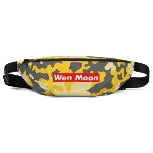 all over print fanny pack white front 622a7a5d16885 - Wen Moon Yellow Camouflage Fanny Pack