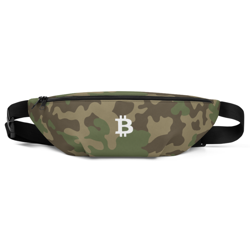 all over print fanny pack white front 622b4f9b58f5a - Bitcoin Camouflage Fanny Pack