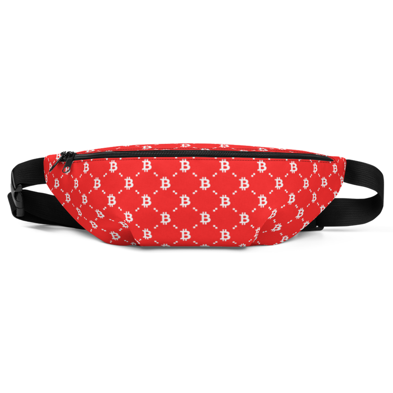 all over print fanny pack white front 622b5252ce71a - Bitcoin Red Fashion Fanny Pack