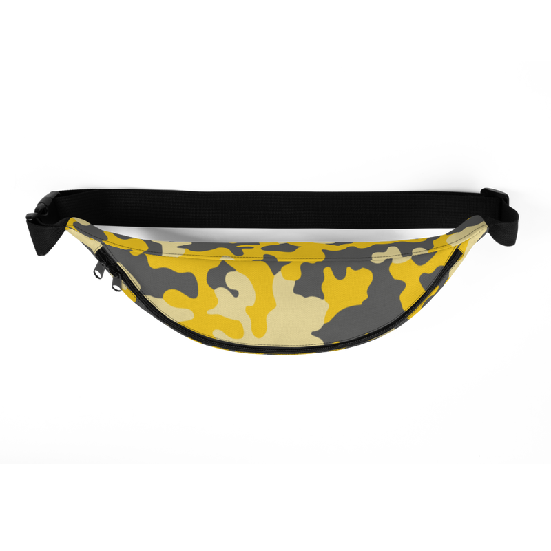 all over print fanny pack white top 622a7a5d16a63 - Wen Moon Yellow Camouflage Fanny Pack