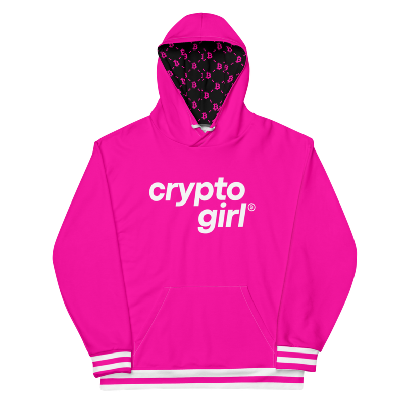 all over print unisex hoodie white front 622bdf4ba9e01 - Crypto Girl Pink Hoodie