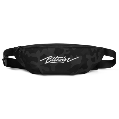 Bitcoin Black Camouflage Fanny Pack