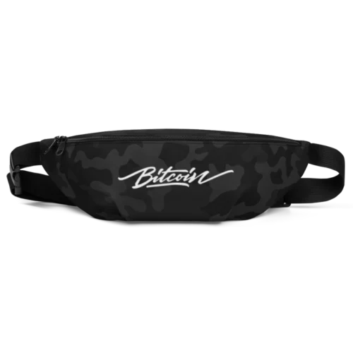 Bitcoin Black Camouflage Fanny Pack