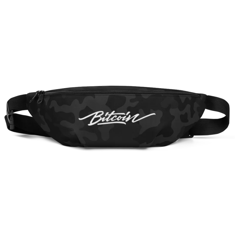 Bitcoin Black Camouflage Fanny Pack
