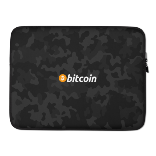 Bitcoin Black Camouflage Laptop Sleeve