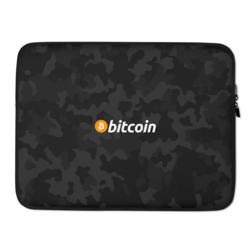 Bitcoin Black Camouflage Laptop Sleeve