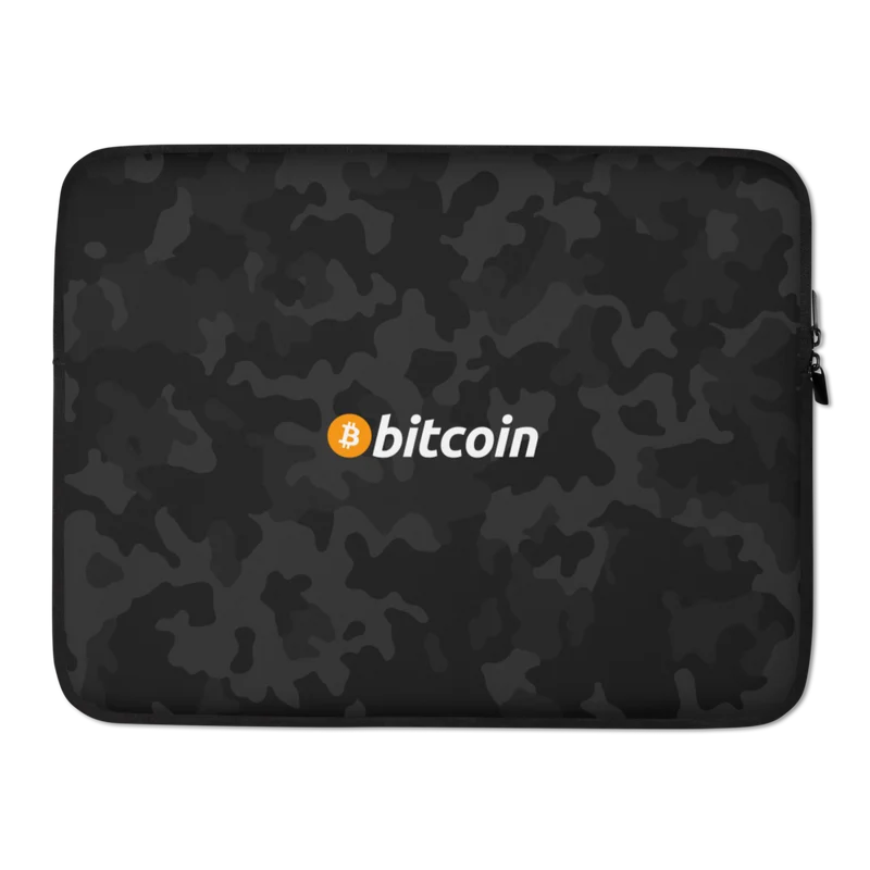 Bitcoin Black Camouflage Laptop Sleeve