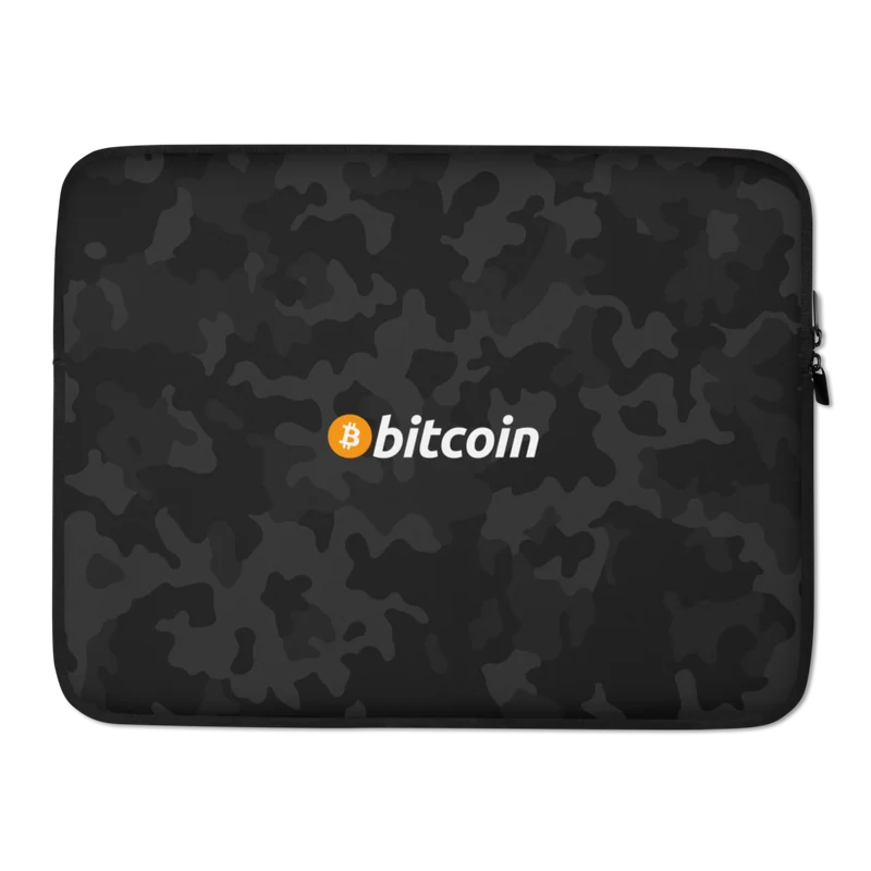 Bitcoin Black Camouflage Laptop Sleeve - Image 2