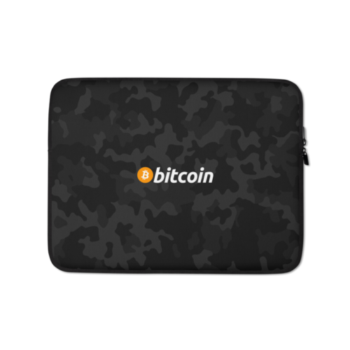 Bitcoin Black Camouflage Laptop Sleeve