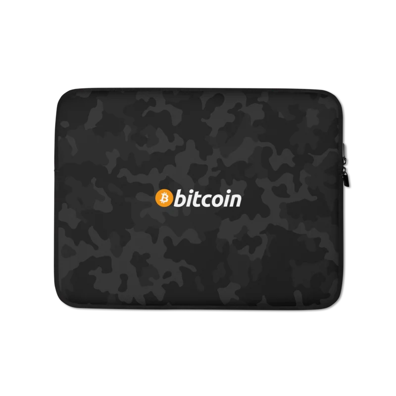 Bitcoin Black Camouflage Laptop Sleeve