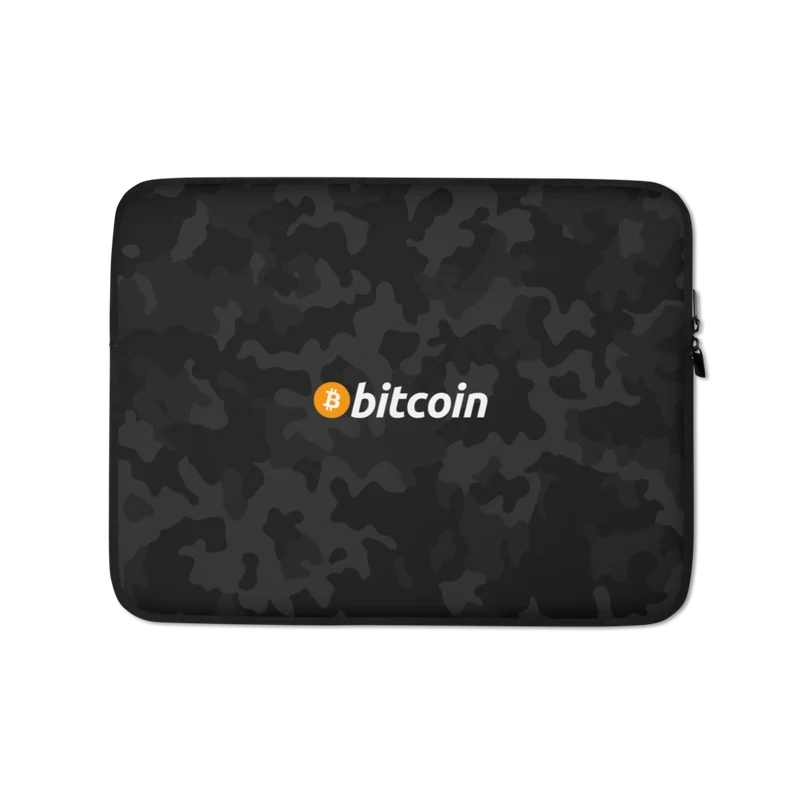 Bitcoin Black Camouflage Laptop Sleeve