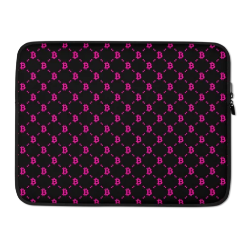 Bitcoin Black & Pink Fashion Laptop Sleeve
