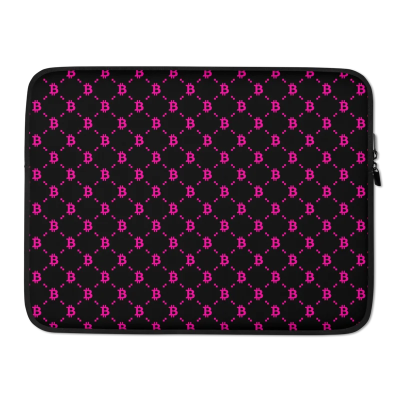 Bitcoin Black & Pink Fashion Laptop Sleeve