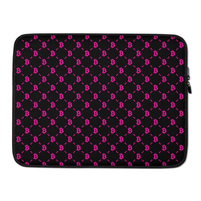 Bitcoin Black & Pink Fashion Laptop Sleeve