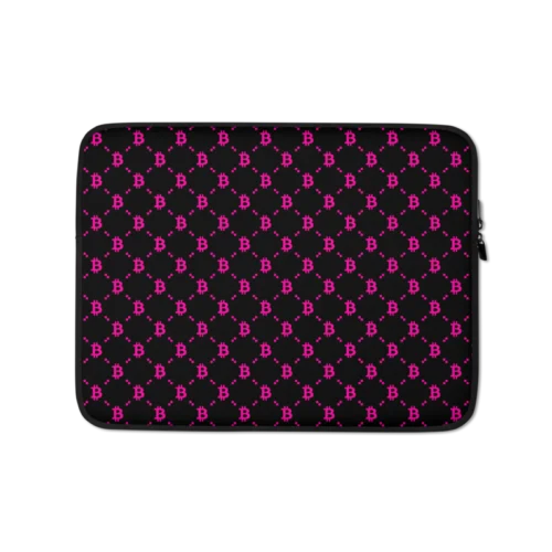 Bitcoin Black & Pink Fashion Laptop Sleeve
