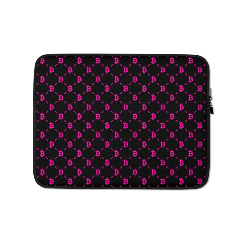 Bitcoin Black & Pink Fashion Laptop Sleeve