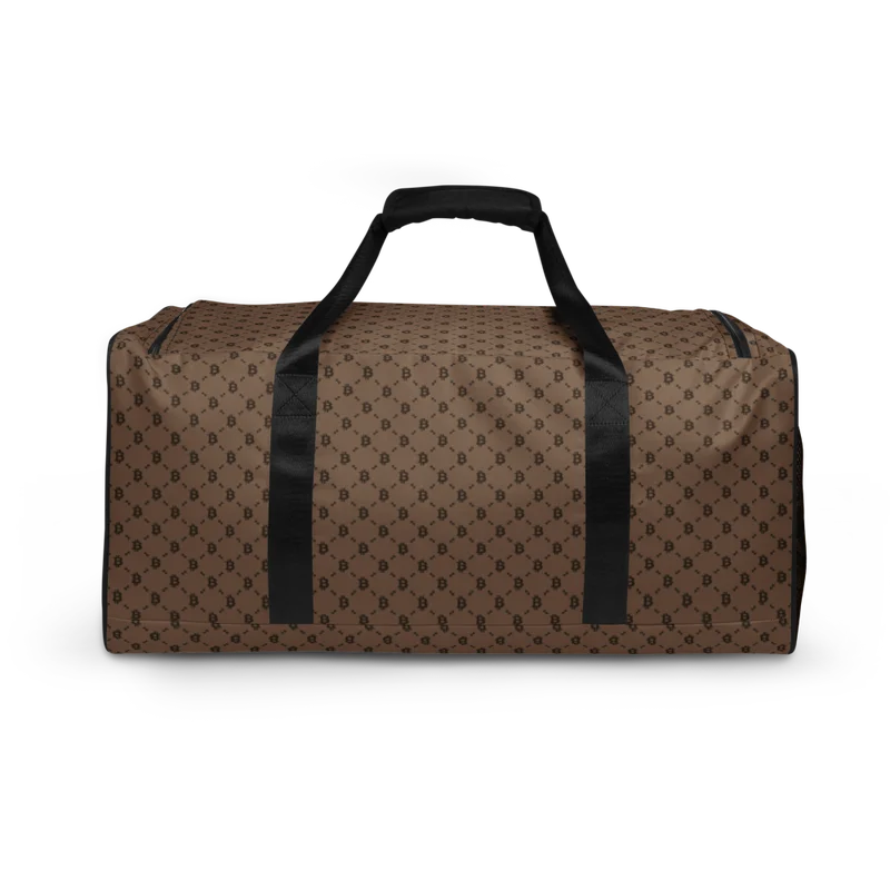 Bitcoin Fashion Brown Duffle Bag