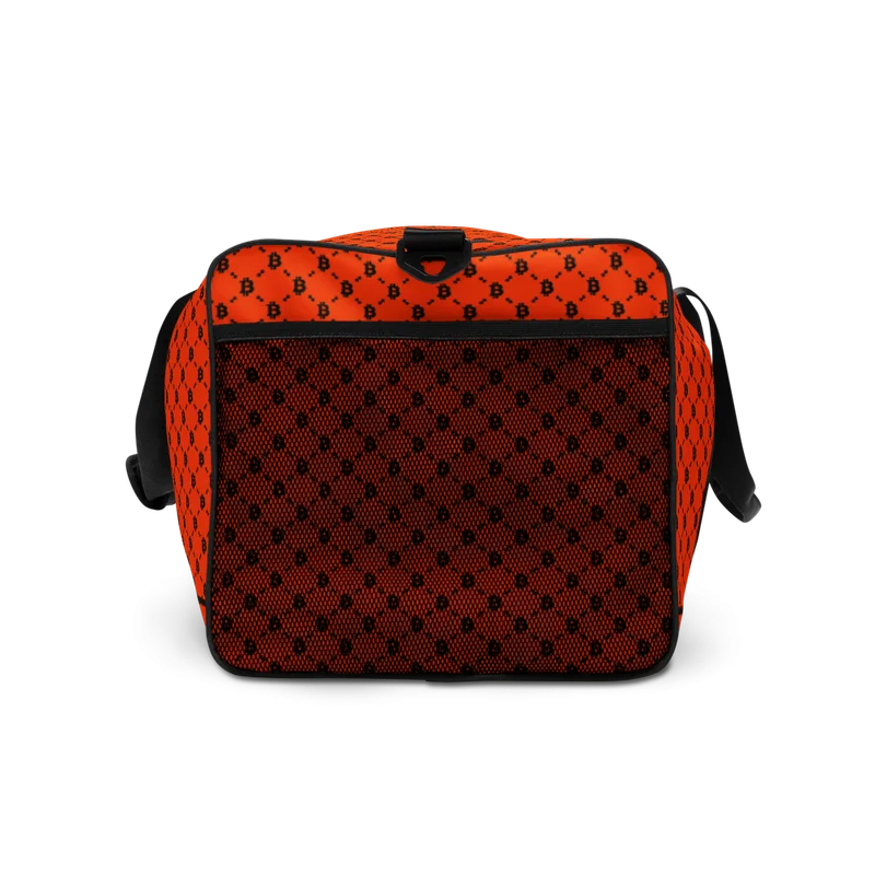 Bitcoin Fashion Orange Duffle Bag - Image 3