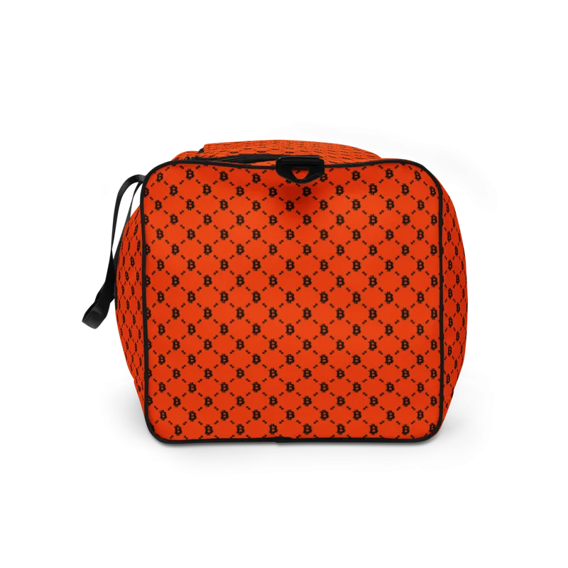 Bitcoin Fashion Orange Duffle Bag - Image 4