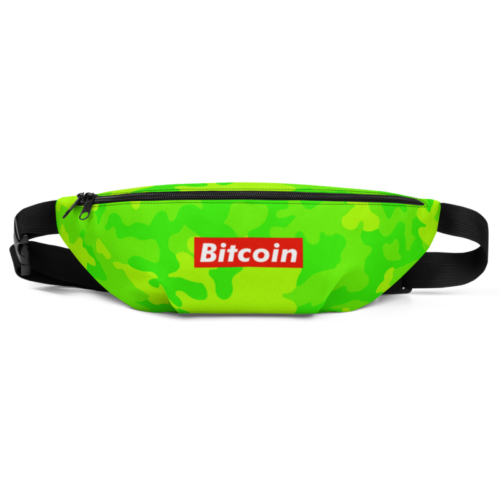 Bitcoin Green Camouflage Fanny Pack