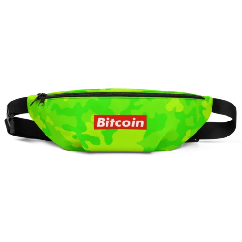 Bitcoin Green Camouflage Fanny Pack